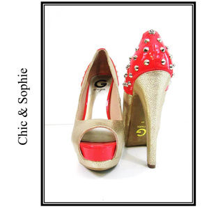 G by Guess Open Toe Studded High Heel